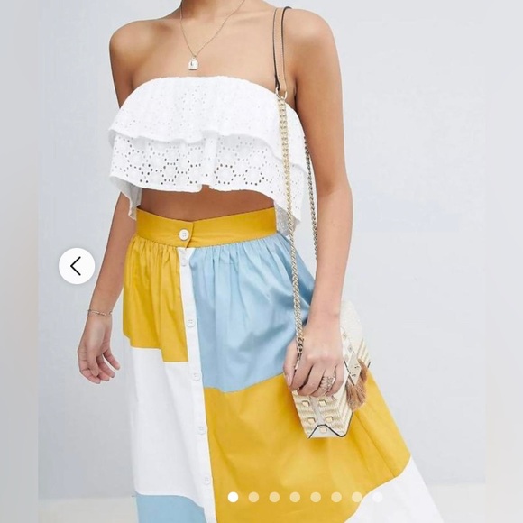 ASOS Color block midi skirt NWT - Picture 2 of 12